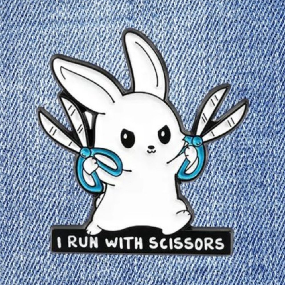 Rabbit Enamel Pin - Cute Enamel Pins For Rabbit Lover And Funny Gift Idea